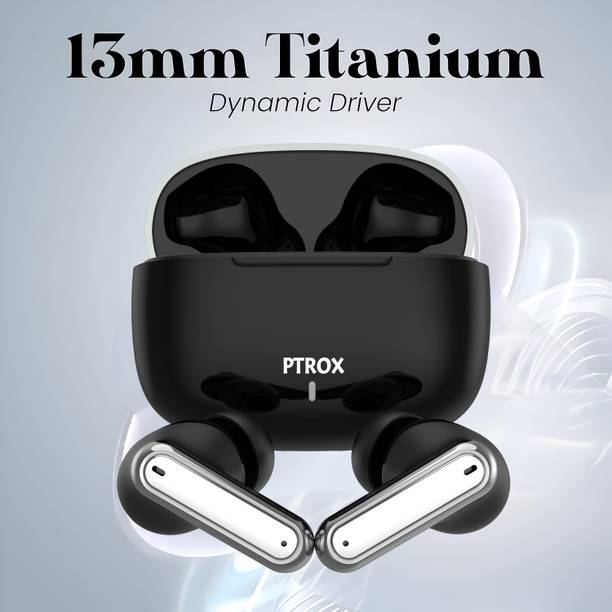 PTROX Ultrabuds with Latest BT v6.0,40Hr Playtime,13mm Dynamic Driver Rich Bass N369 Bluetooth