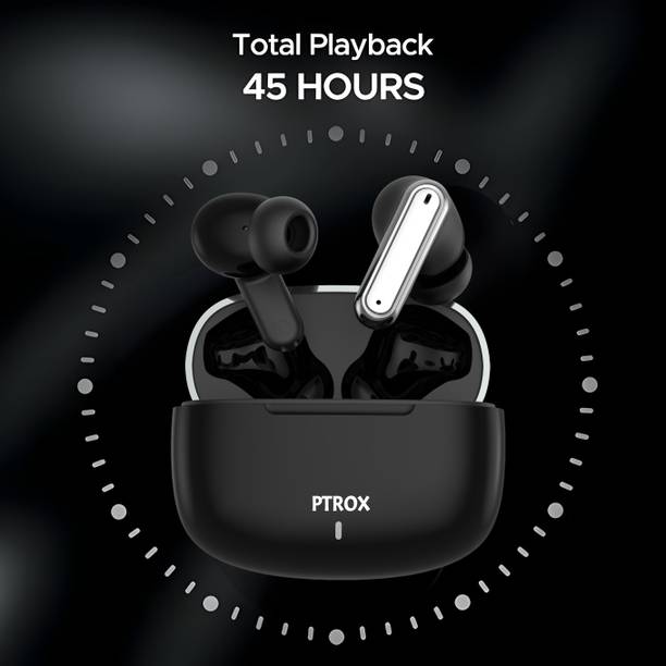 PTROX Ultrabuds with Latest BT v6.0,40Hr Playtime,13mm Dynamic Driver Rich Bass N542 Bluetooth