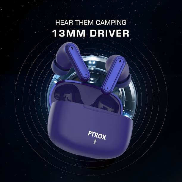 PTROX Ultrabuds with Latest BT v6.0,40Hr Playtime,13mm Dynamic Driver Rich Bass N310 Bluetooth