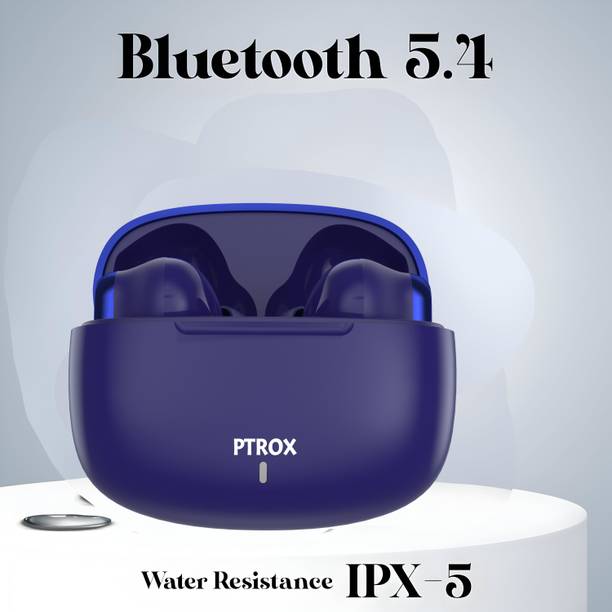 PTROX Ultrabuds with Latest BT v6.0,40Hr Playtime,13mm Dynamic Driver Rich Bass N235 Bluetooth