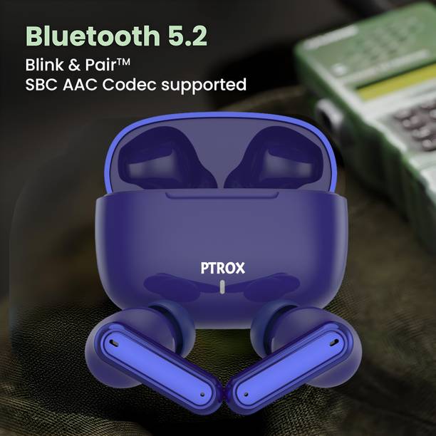 PTROX Ultrabuds with Latest BT v6.0,40Hr Playtime,13mm Dynamic Driver Rich Bass N429 Bluetooth