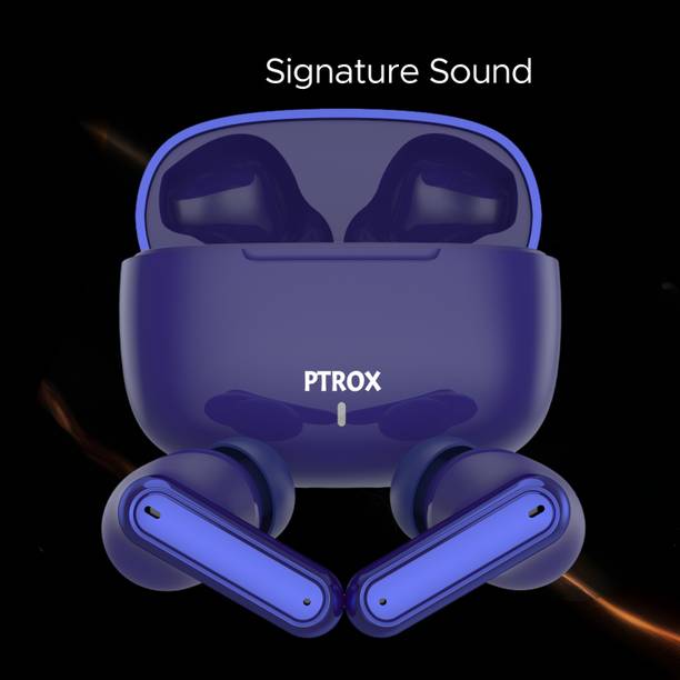 PTROX Ultrabuds with Latest BT v6.0,40Hr Playtime,13mm Dynamic Driver Rich Bass N400 Bluetooth