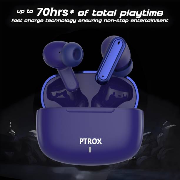 PTROX Ultrabuds with Latest BT v6.0,40Hr Playtime,13mm Dynamic Driver Rich Bass N594 Bluetooth