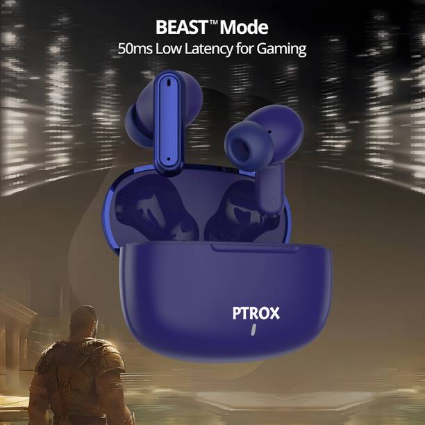PTROX Ultrabuds with Latest BT v6.0,40Hr Playtime,13mm Dynamic Driver Rich Bass N503 Bluetooth