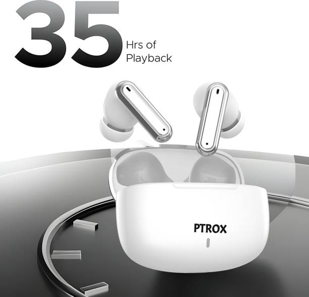 PTROX Ultrabuds with Latest BT v6.0,40Hr Playtime,13mm Dynamic Driver Rich Bass N253 Bluetooth
