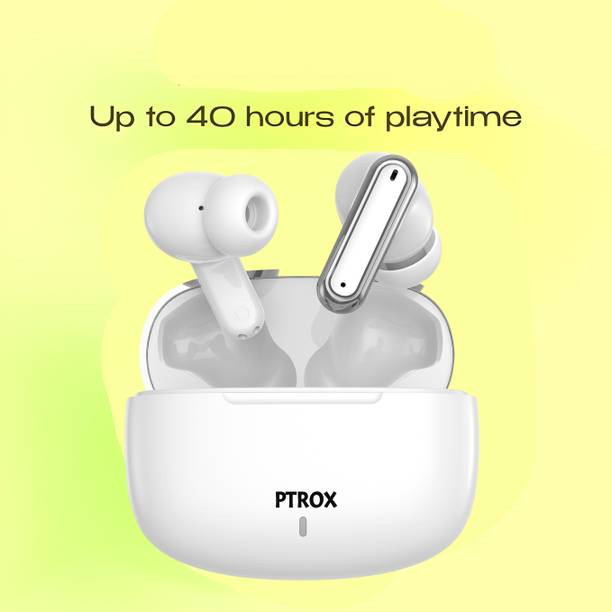 PTROX Ultrabuds with Latest BT v6.0,40Hr Playtime,13mm Dynamic Driver Rich Bass N893 Bluetooth