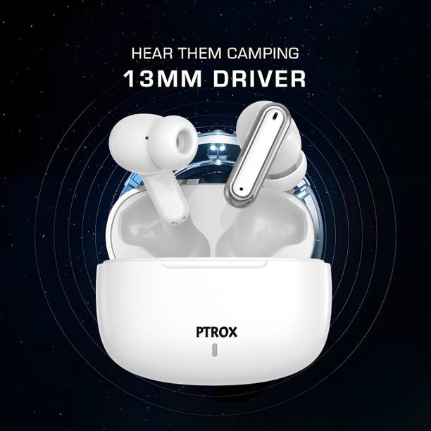 PTROX Ultrabuds with Latest BT v6.0,40Hr Playtime,13mm Dynamic Driver Rich Bass N904 Bluetooth