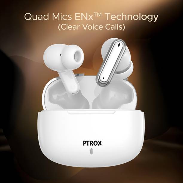 PTROX Ultrabuds with Latest BT v6.0,40Hr Playtime,13mm Dynamic Driver Rich Bass N905 Bluetooth