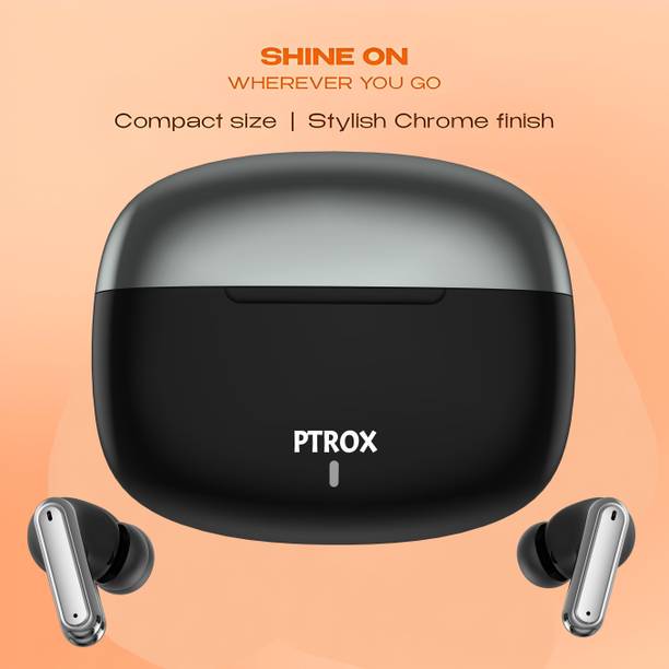 PTROX Ultrabuds with Latest BT v6.0,40Hr Playtime,13mm Dynamic Driver Rich Bass N13 Bluetooth