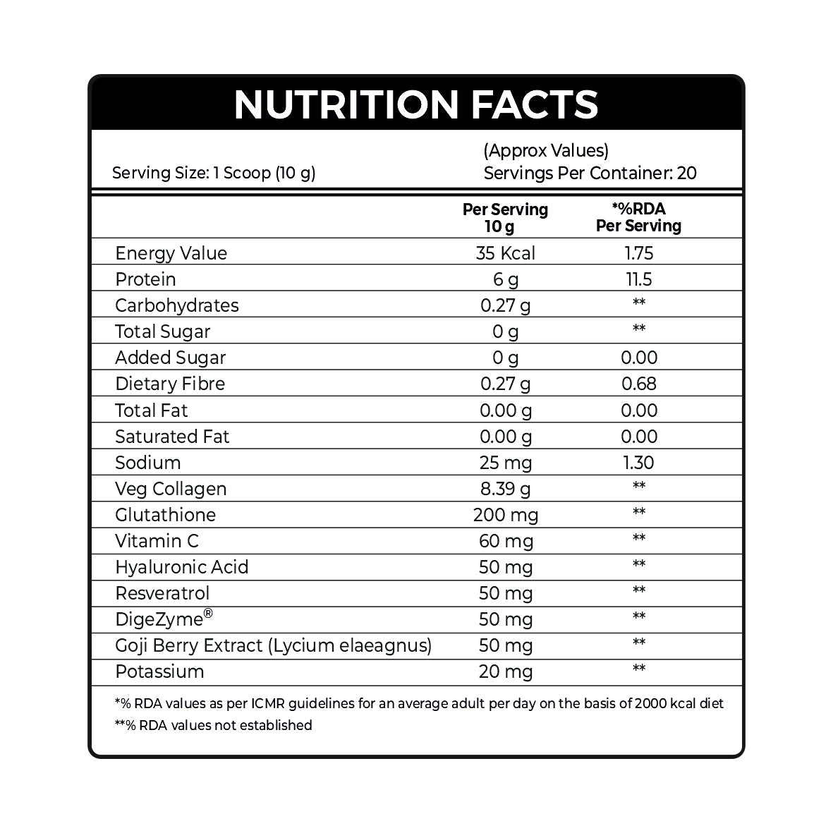 Veg Collagen for Glow - Plant Based - Ripped Up Nutrition