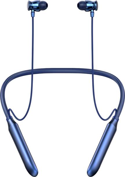 Bxeno Velvet Magnetic ON/OFF,100 Hr Playtime,ENC,Fast Charging Headphone Neckband 19 Bluetooth