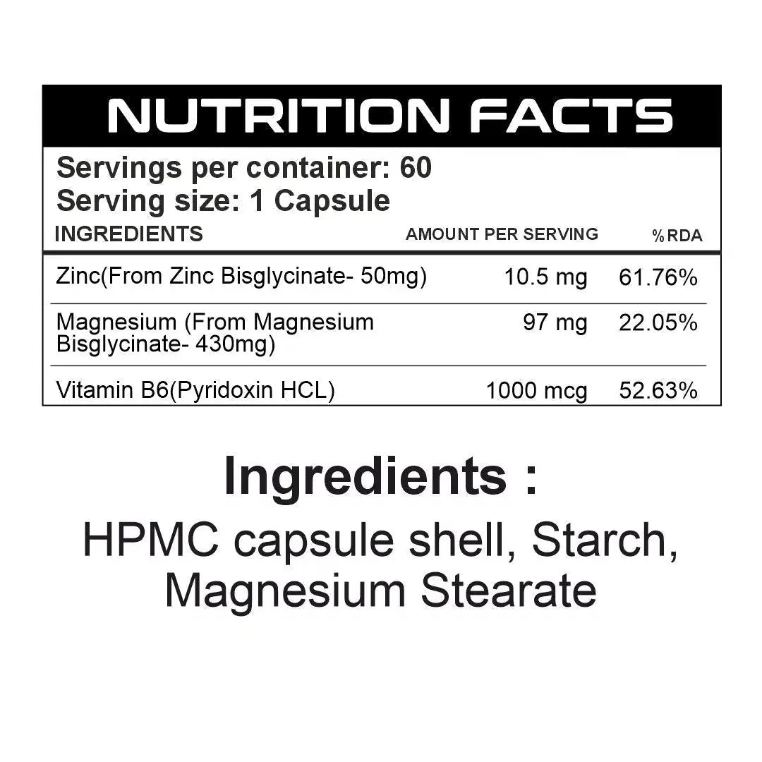 ZMA – Advanced Night Recovery Formula (60 Veg Capsules) - Ripped Up Nutrition