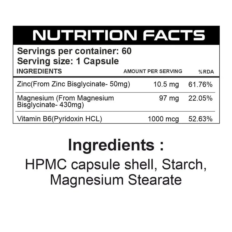 ZMA – Advanced Night Recovery Formula (60 Veg Capsules) - Ripped Up Nutrition